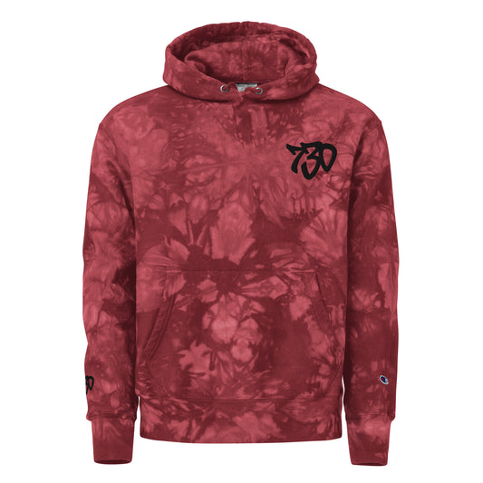 730Dips x Champion Red tie-dye hoodie